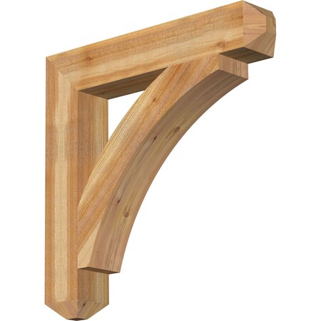 Ekena Millwork Thorton Craftsman Rough Sawn Bracket, Western Red Cedar, 6"W x 36"D x 36"H BKT06X36X36THR04RWR
